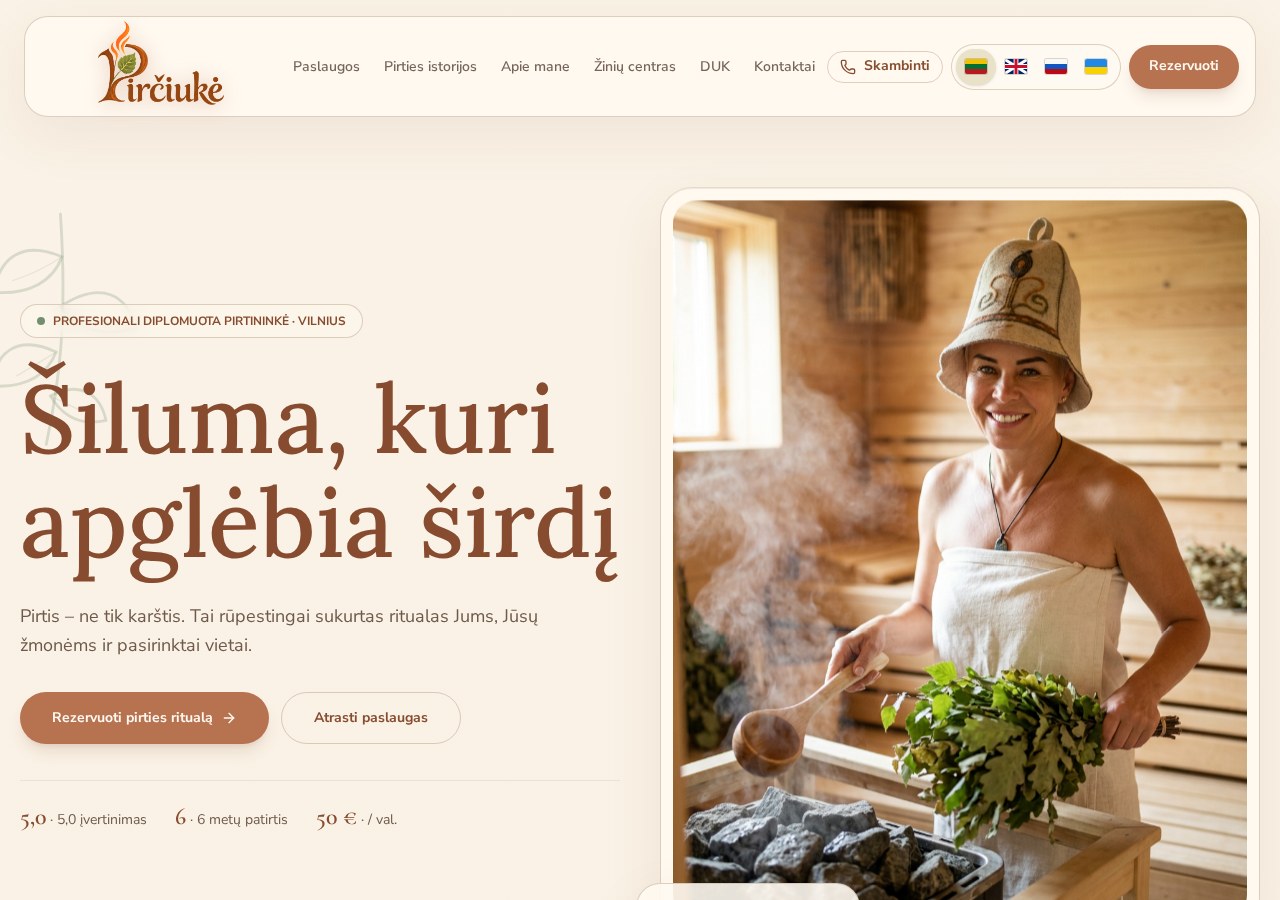 Pirčiukė — Pirties ritualai