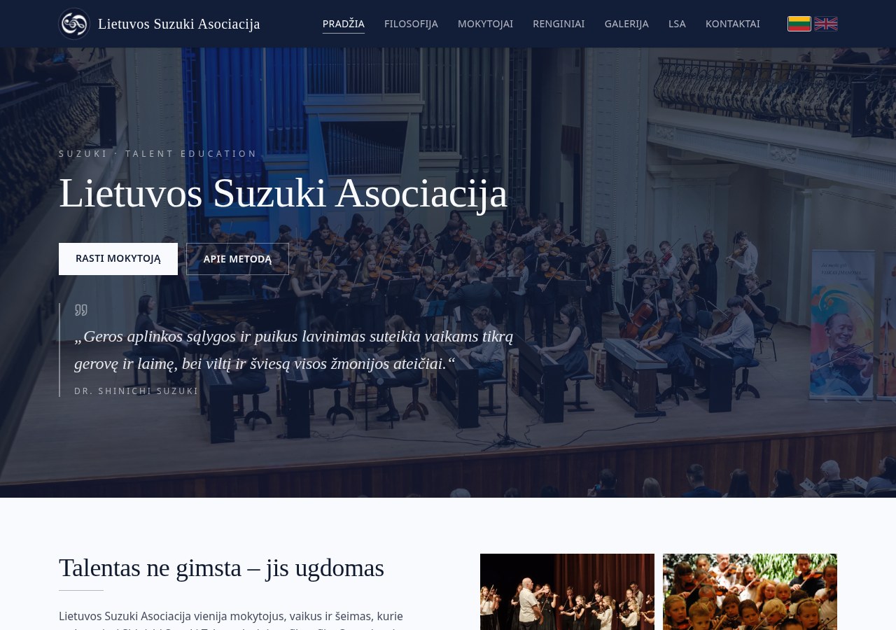 Lietuvos Suzuki asociacija — Asociacija / ugdymas